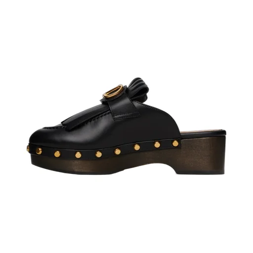 V-Logo Signature Fringed Mules