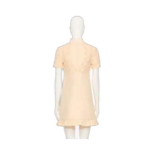 Embroidered Crepe Couture Short Dress