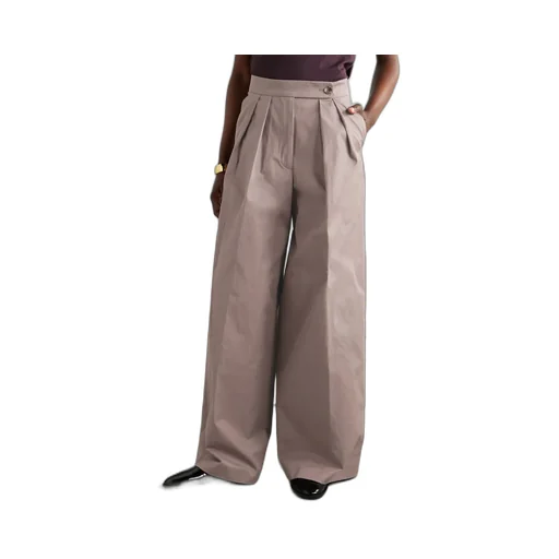 Pleated Wide-Leg Trousers