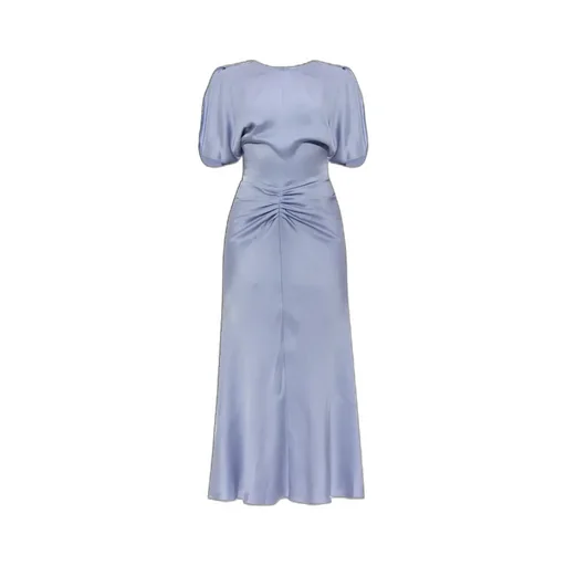 Victoria Beckham Puff-Sleeved Ruched Flared Dress
