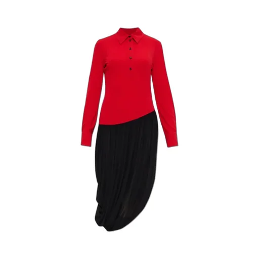 Ferragamo Red Dress With A Side Slit