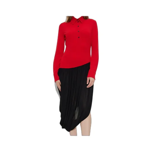 Ferragamo Red Dress With A Side Slit