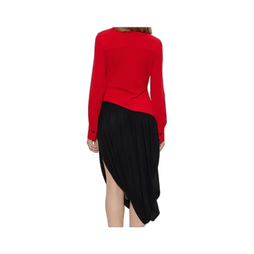 Ferragamo Red Dress With A Side Slit