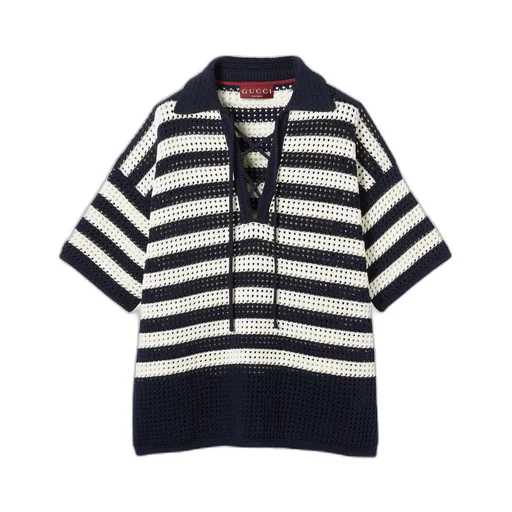 Gucci Striped Knit Polo Shirt