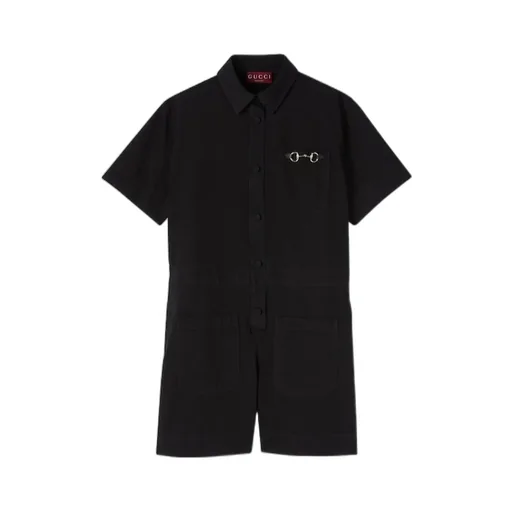 Denim Jumpsuit With Horsebit