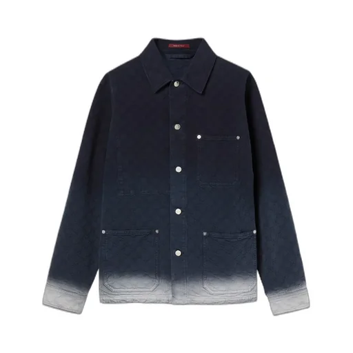 Bleached Gg Cotton Denim Jacquard Shirt
