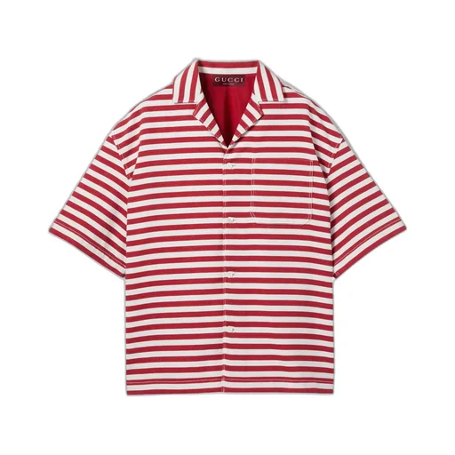 Gucci Short-Sleeved Printed Jacquard Shirt