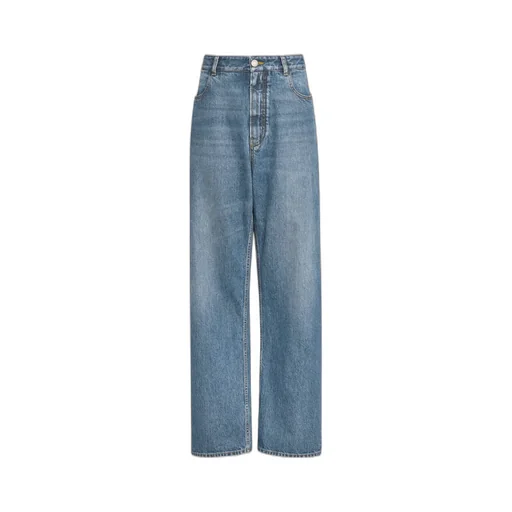 AlaÏA Contrast-Stitch Straight Leg Jeans