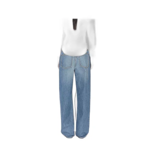 AlaÏA Contrast-Stitch Straight Leg Jeans