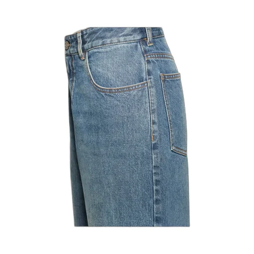 AlaÏA Contrast-Stitch Straight Leg Jeans