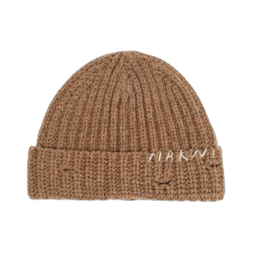 Marni Logo Embroidered Knitted Beanie