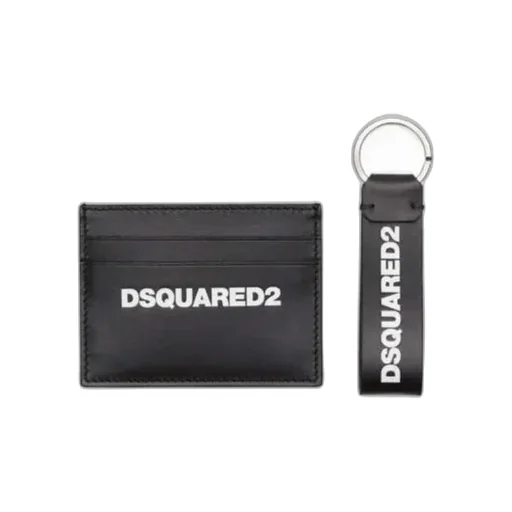 Dsquared2 Logo Printed Credit Card Holder Keyring Set