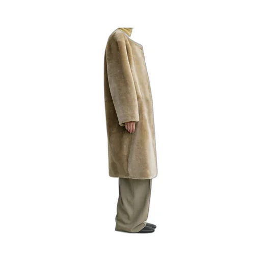TotÊMe Round Neck Collarless Coat