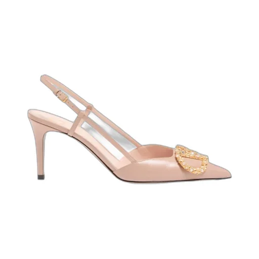 Vlogo Signature Slingback Calfskin Pump With Jewel Logo 80Mm