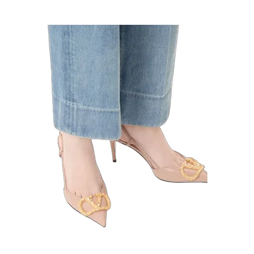 Vlogo Signature Slingback Calfskin Pump With Jewel Logo 80Mm