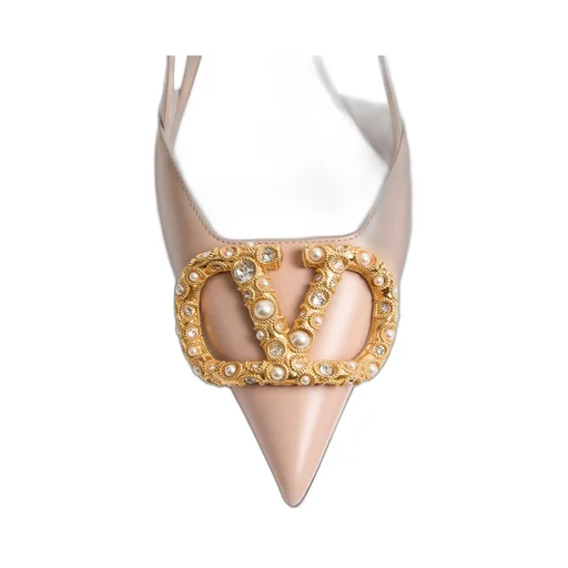 Vlogo Signature Slingback Calfskin Pump With Jewel Logo 80Mm
