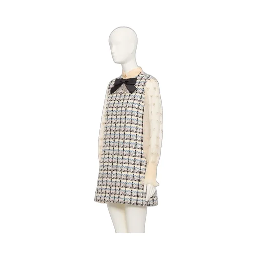Valentino	Bow Detailed Tweed Dress
