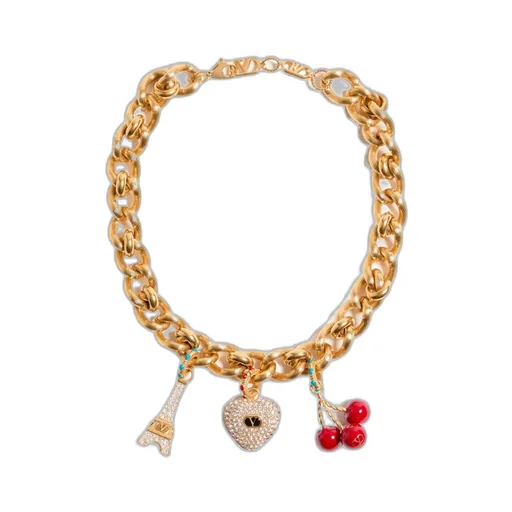 Chez Valentino Necklace In Metal, Enamel And Swarovski® Crystals