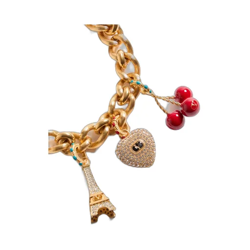 Chez Valentino Necklace In Metal, Enamel And Swarovski® Crystals
