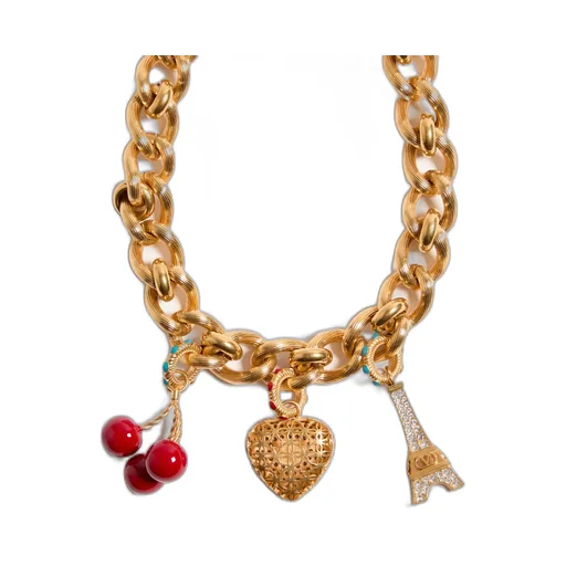 Chez Valentino Necklace In Metal, Enamel And Swarovski® Crystals