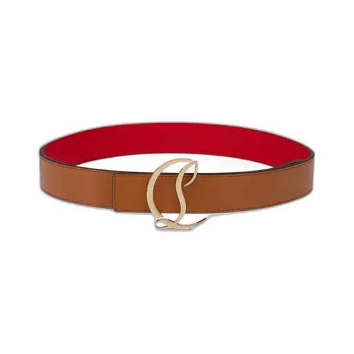 Logo-Plaque Leather Belt