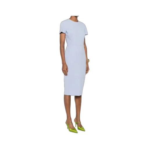 Victoria Beckham Rear Slit Crepe Midi Dress