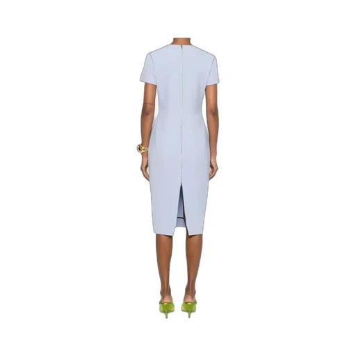 Victoria Beckham Rear Slit Crepe Midi Dress