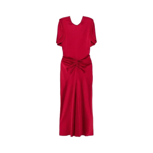 Victoria Beckham Puff-Sleeved Ruched Flared Dress