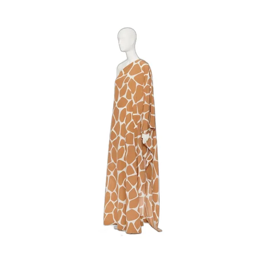 One-Shoulder Print Maxi Dress