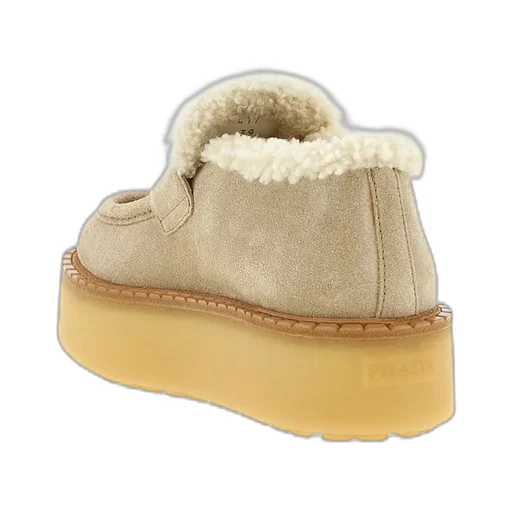 Prada Triangle-Logo Round-Toe Loafers