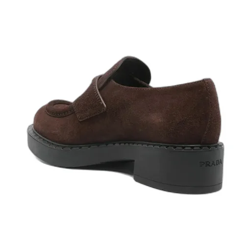 Prada Triangle-Logo Round-Toe Loafers