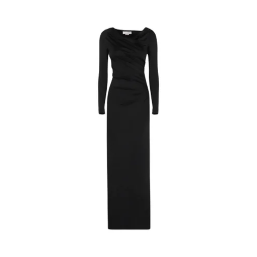 Victoria Beckham Off- Shoulder Draped Satin Gown