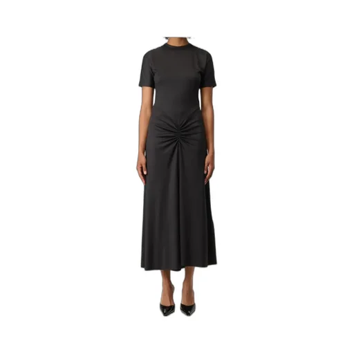 Victoria Beckham Short-Sleeved Gathered Midi Dress