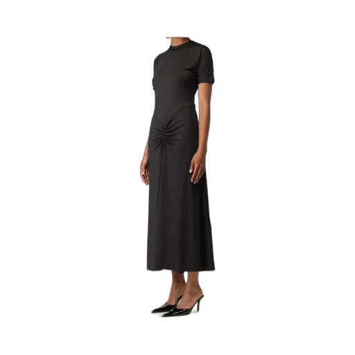 Victoria Beckham Short-Sleeved Gathered Midi Dress