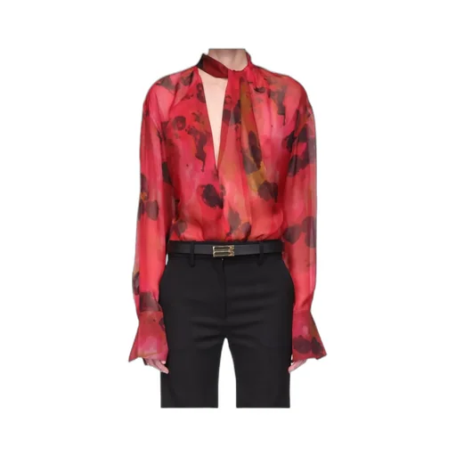 Victoria Beckham Floral-Print Button Blouse