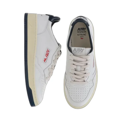 Autry X Maison Kitsune Lace-Up Sneakers