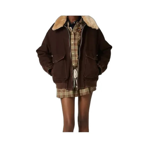 Garment-Dyed Wool Blouson With Shearling Collar