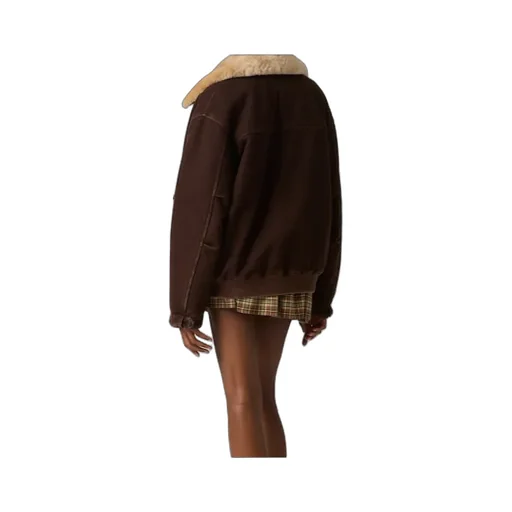 Garment-Dyed Wool Blouson With Shearling Collar