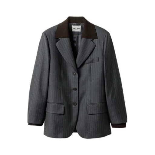 Single-Breasted Pinstripe Jacket