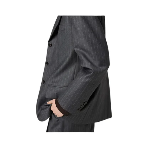 Single-Breasted Pinstripe Jacket