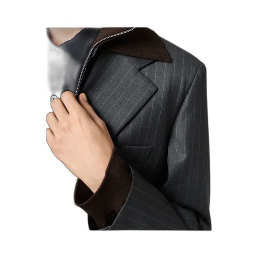 Single-Breasted Pinstripe Jacket