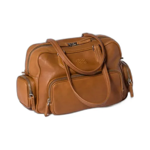 Pocket Nappa Leather Top-Handle Bag