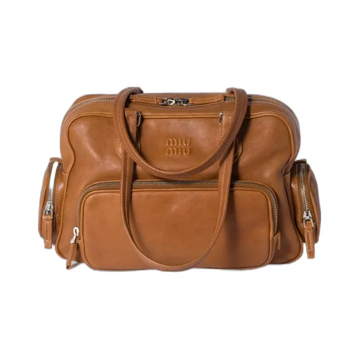 Pocket Nappa Leather Top-Handle Bag