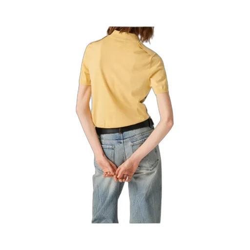 Miu Miu Short-Sleeved Striped Knitted Polo Shirt
