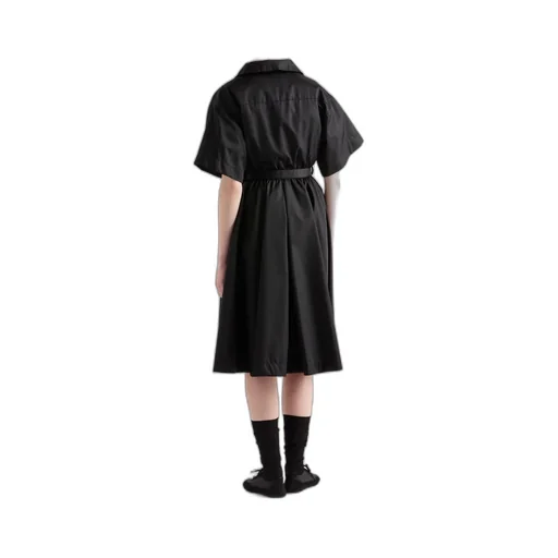 Short-Sleeved Re-Nylon Midi-Dress