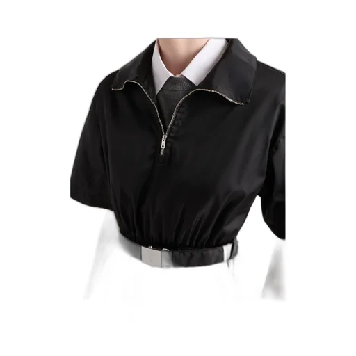 Short-Sleeved Re-Nylon Midi-Dress
