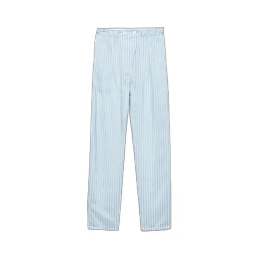 Prada Triangle-Patch Striped Pants