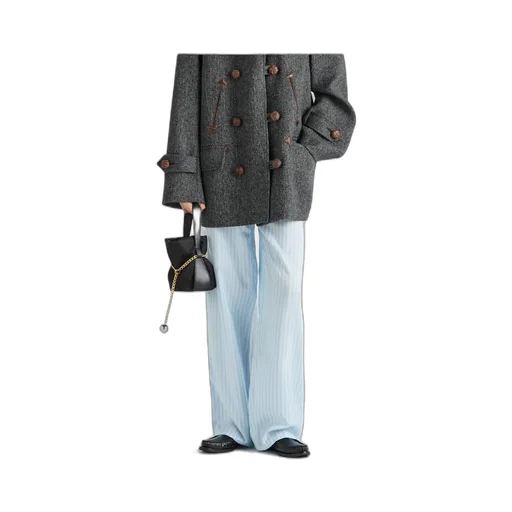 Prada Triangle-Patch Striped Pants