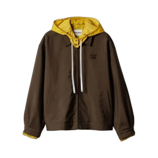 Miu Miu Drawstring Hooded Jacket