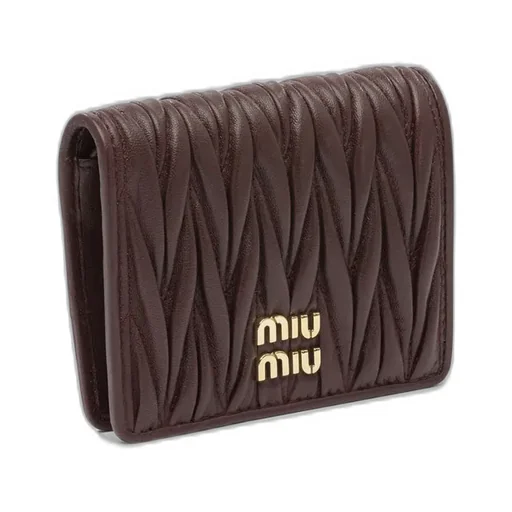 Miu Miu Logo-Lettering Matelassé Bi-Fold Wallet